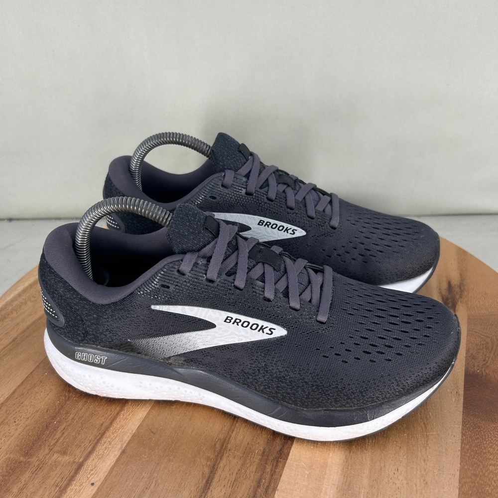 Brooks Ghost 14 Womens Running Shoes Black White 1204071D090 Wide D Size 9